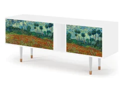 Móvel De Tv| Mueble de TV - 170х69х48 cm - T1 - Poppy field by van Gogh, Branco Bege