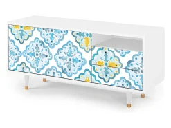 Discount Mueble de TV - 125х56х41 cm - T7 - Portugese tiles, Branco Bege