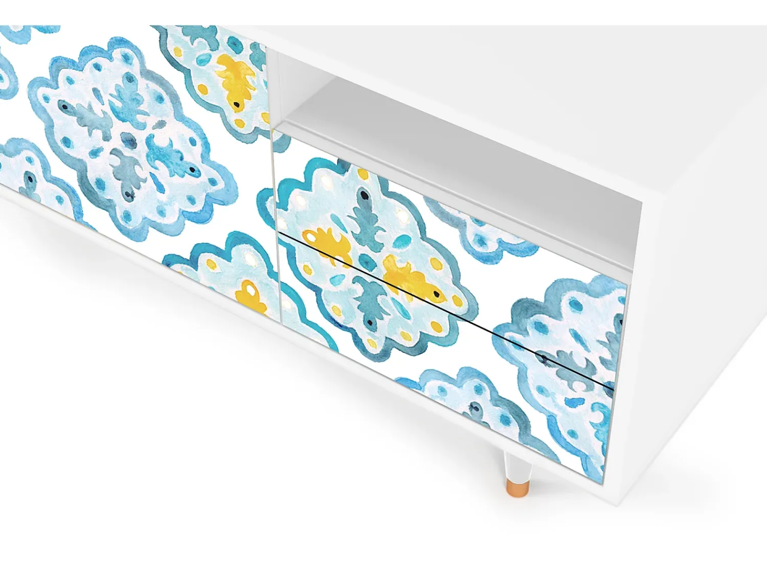 Discount Mueble de TV - 125х56х41 cm - T7 - Portugese tiles, Branco Bege