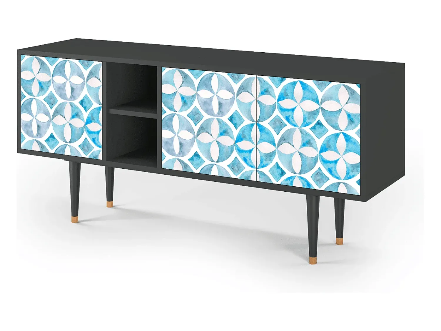 Móvel De Tv| Mueble de TV - 150х69х41 cm - T5 - Porto Mood, Antracite Cinza antracite