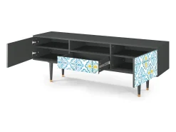 Mueble de TV - 170х59х41 cm - T6 - Portugese tiles, Antracite^ Móvel De Tv