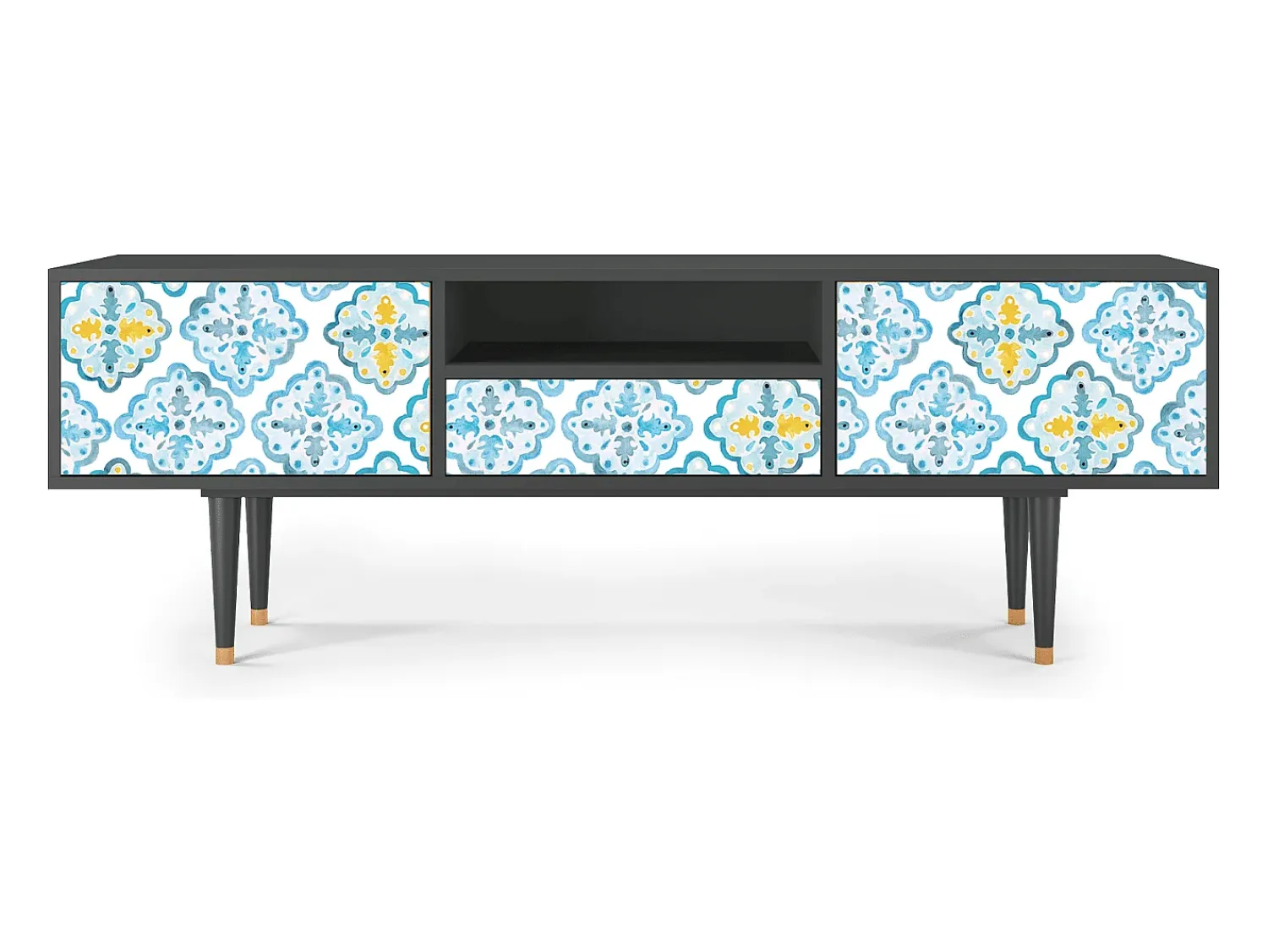 Mueble de TV - 170х59х41 cm - T6 - Portugese tiles, Antracite^ Móvel De Tv