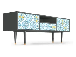 Mueble de TV - 170х59х41 cm - T6 - Portugese tiles, Antracite^ Móvel De Tv