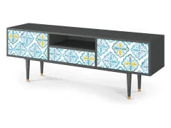 Mueble de TV - 170х59х41 cm - T6 - Portugese tiles, Antracite^ Móvel De Tv