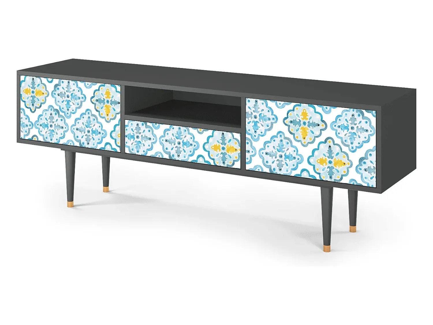 Mueble de TV - 170х59х41 cm - T6 - Portugese tiles, Antracite^ Móvel De Tv