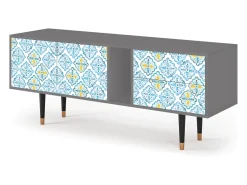 Clearance Mueble de TV - 170х69х48 cm - T1 - Portugese tiles, Cinza Cinzento