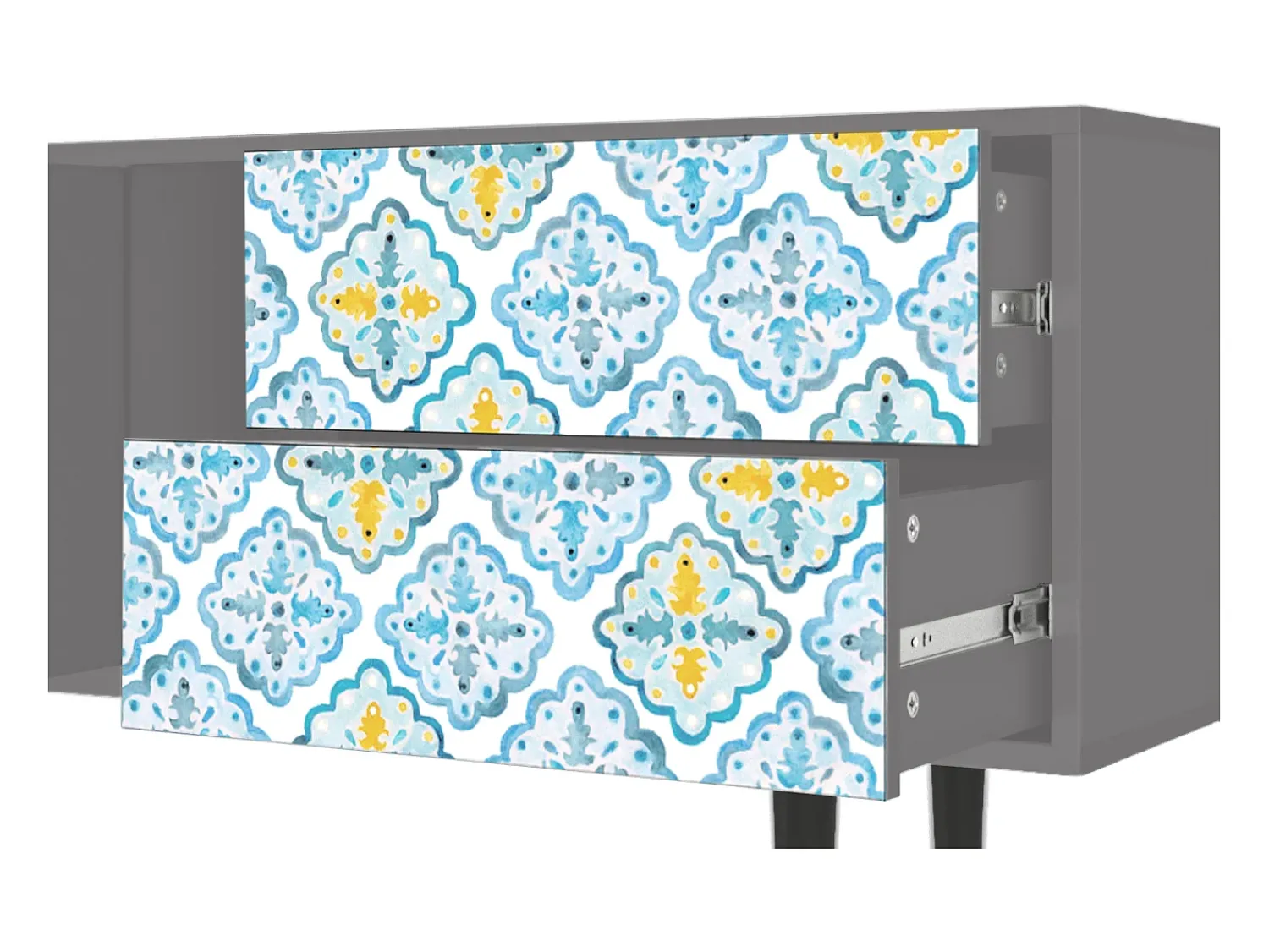 Clearance Mueble de TV - 170х69х48 cm - T1 - Portugese tiles, Cinza Cinzento