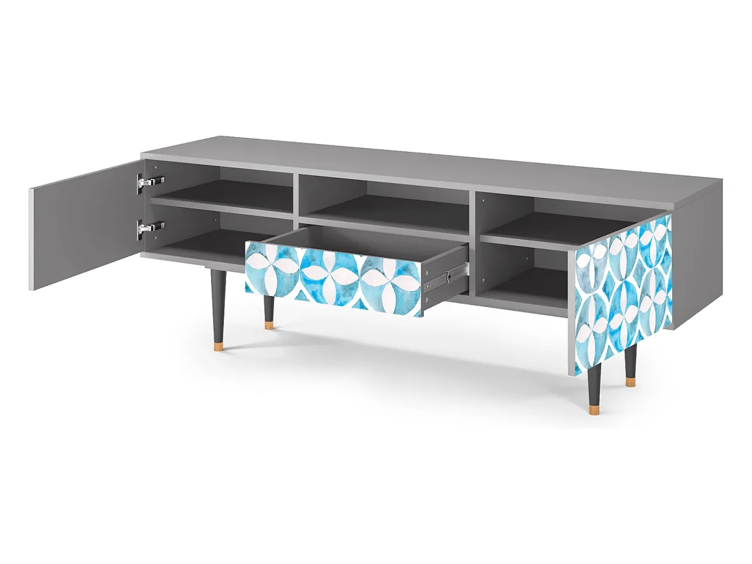 Clearance Mueble de TV - 170х59х41 cm - T6 - Porto Mood, Cinza Cinzento