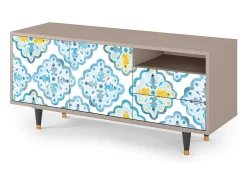 Móvel De Tv| Mueble de TV - 125х56х41 cm - T7 - Portugese tiles, Latte Bege