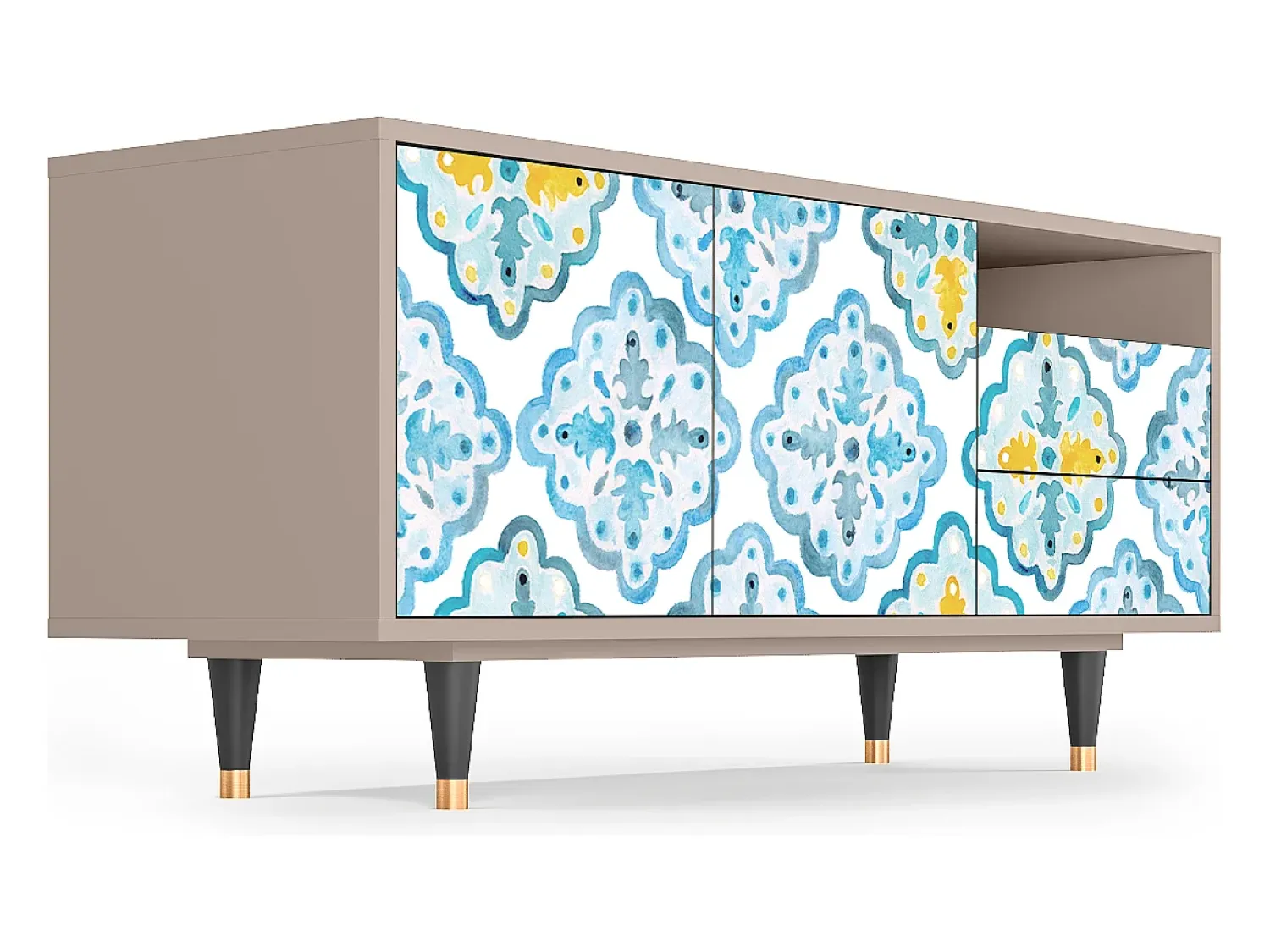 Móvel De Tv| Mueble de TV - 125х56х41 cm - T7 - Portugese tiles, Latte Bege
