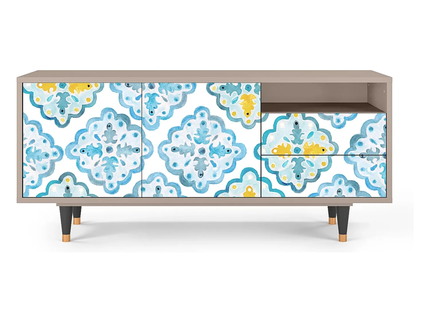 Móvel De Tv| Mueble de TV - 125х56х41 cm - T7 - Portugese tiles, Latte Bege