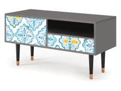 Móvel De Tv* Mueble de TV - 115х59х48 cm - T3 - Portugese tiles, Cinza Cinzento