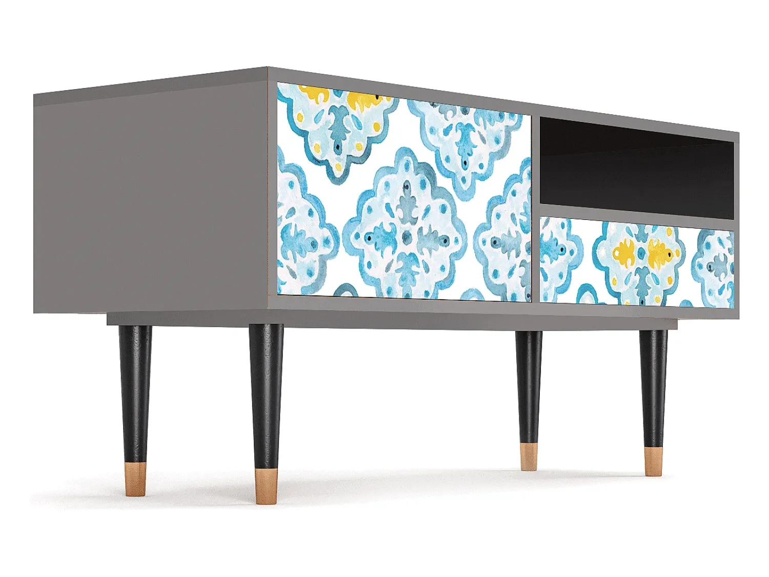 Móvel De Tv* Mueble de TV - 115х59х48 cm - T3 - Portugese tiles, Cinza Cinzento