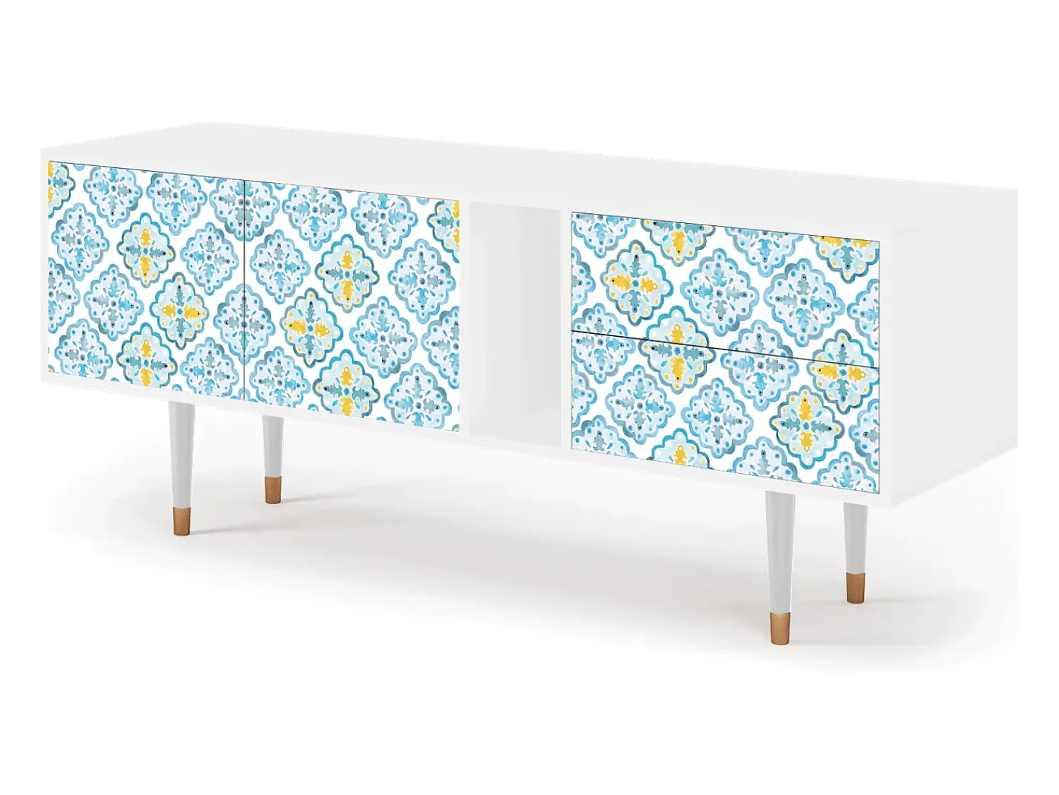 Mueble de TV - 170х69х48 cm - T1 - Portugese tiles, Branco^ Móvel De Tv