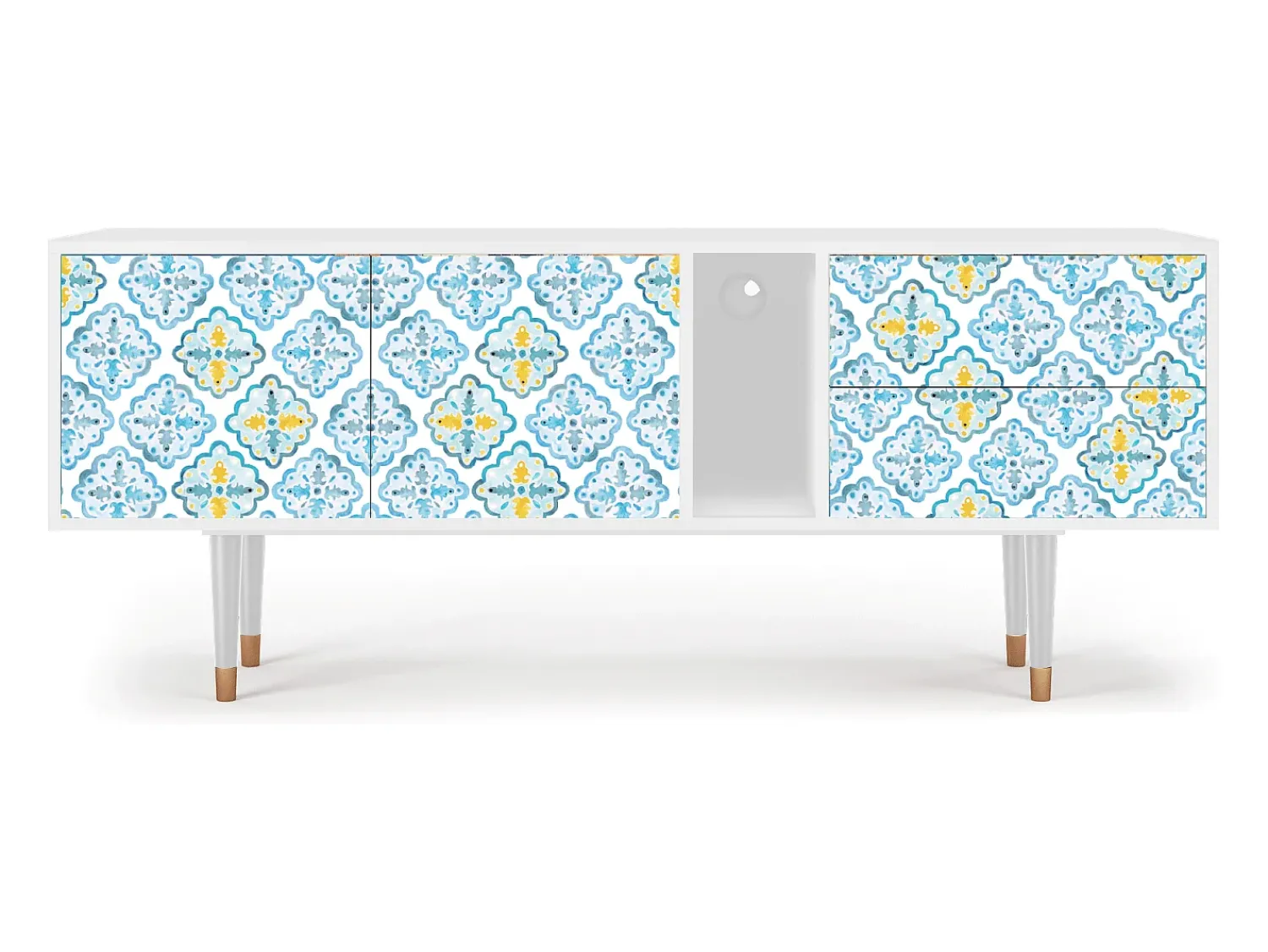 Mueble de TV - 170х69х48 cm - T1 - Portugese tiles, Branco^ Móvel De Tv