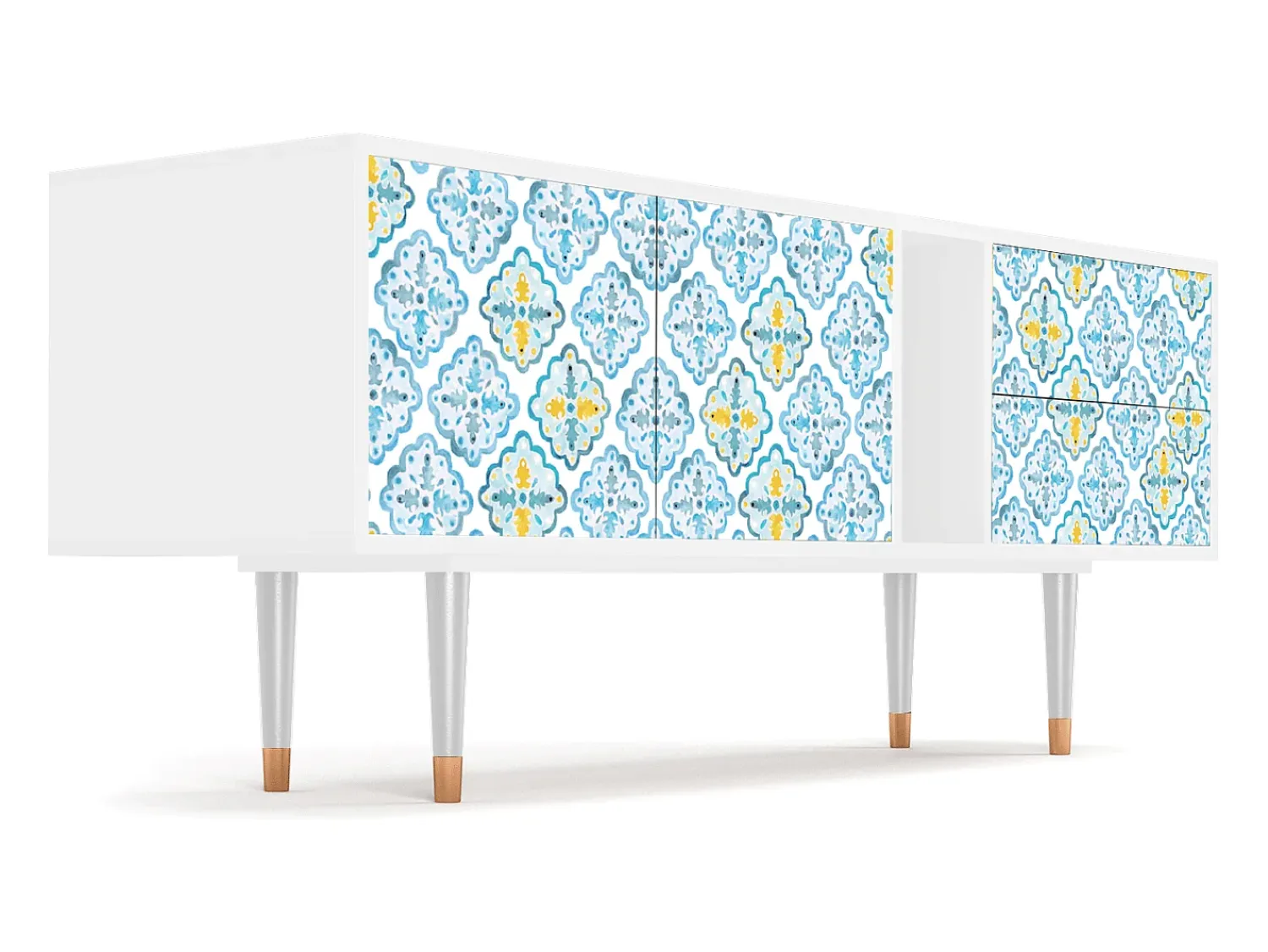 Mueble de TV - 170х69х48 cm - T1 - Portugese tiles, Branco^ Móvel De Tv
