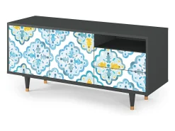 Móvel De Tv| Mueble de TV - 125х56х41 cm - T7 - Portugese tiles, Antracite Cinza antracite