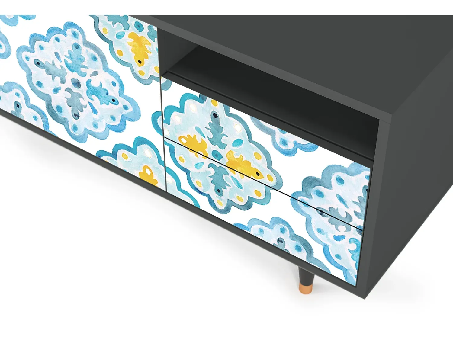 Móvel De Tv| Mueble de TV - 125х56х41 cm - T7 - Portugese tiles, Antracite Cinza antracite