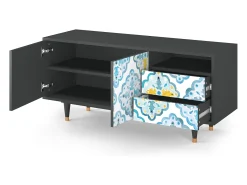 Móvel De Tv| Mueble de TV - 125х56х41 cm - T7 - Portugese tiles, Antracite Cinza antracite