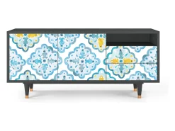 Móvel De Tv| Mueble de TV - 125х56х41 cm - T7 - Portugese tiles, Antracite Cinza antracite