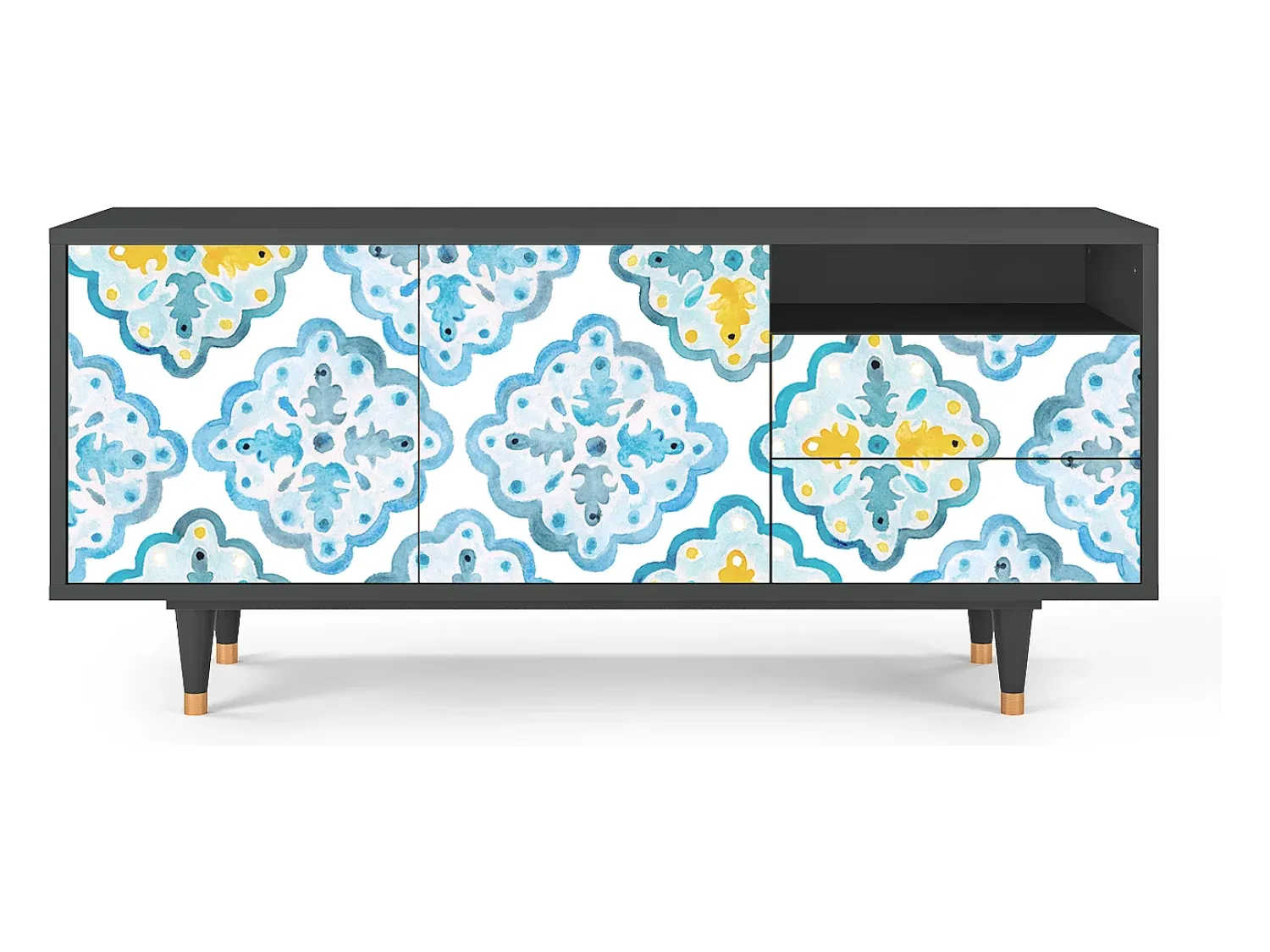 Móvel De Tv| Mueble de TV - 125х56х41 cm - T7 - Portugese tiles, Antracite Cinza antracite
