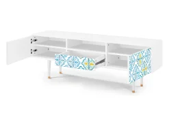 Mueble de TV - 170х59х41 cm - T6 - Portugese tiles, Branco^ Móvel De Tv