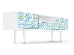 Mueble de TV - 170х59х41 cm - T6 - Portugese tiles, Branco^ Móvel De Tv