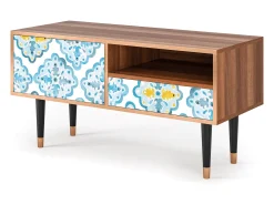 Móvel De Tv* Mueble de TV - 115х59х48 cm - T3 - Portugese tiles, Nogueira Castanho