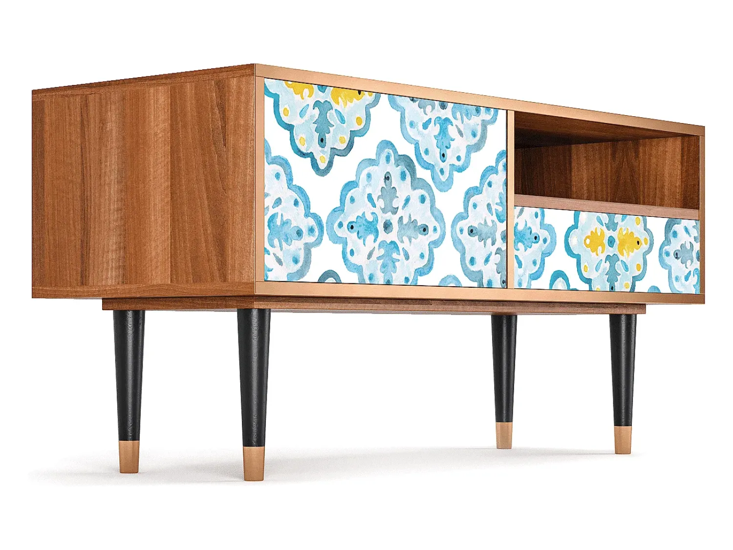 Móvel De Tv* Mueble de TV - 115х59х48 cm - T3 - Portugese tiles, Nogueira Castanho