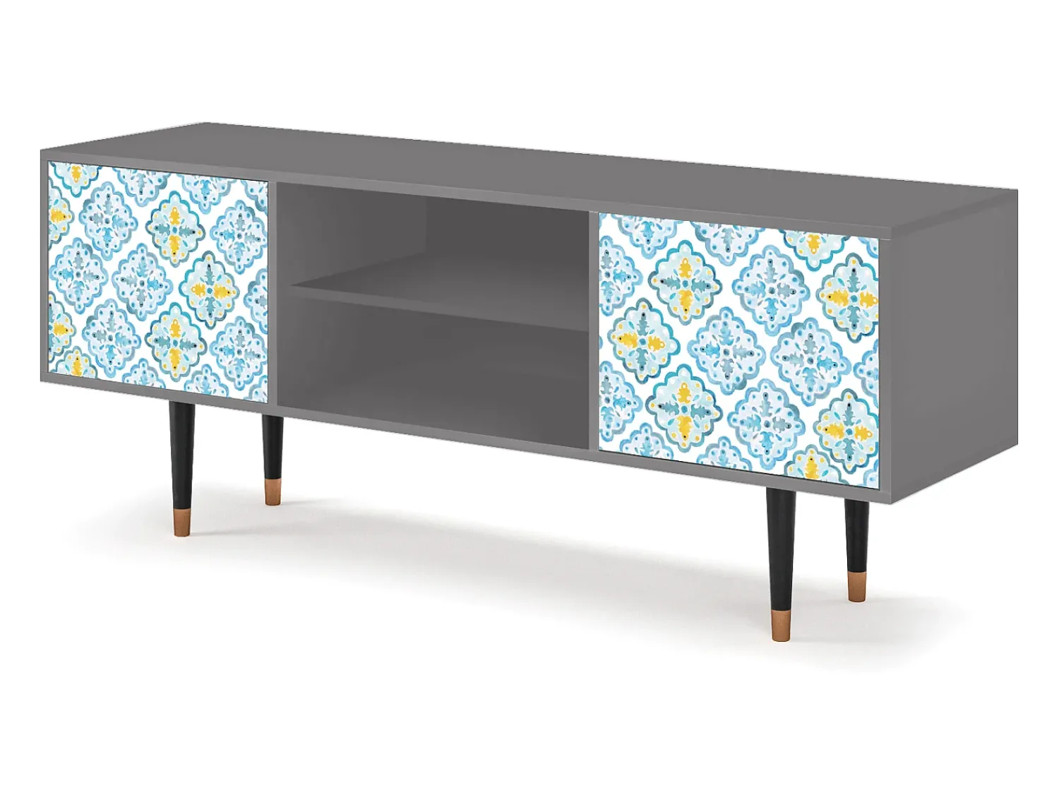 Móvel De Tv| Mueble de TV - 170х69х48 cm - T2 - Portugese tiles, Cinza Cinzento