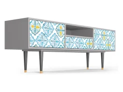 Móvel De Tv| Mueble de TV - 170х59х41 cm - T6 - Portugese tiles, Cinza Cinzento
