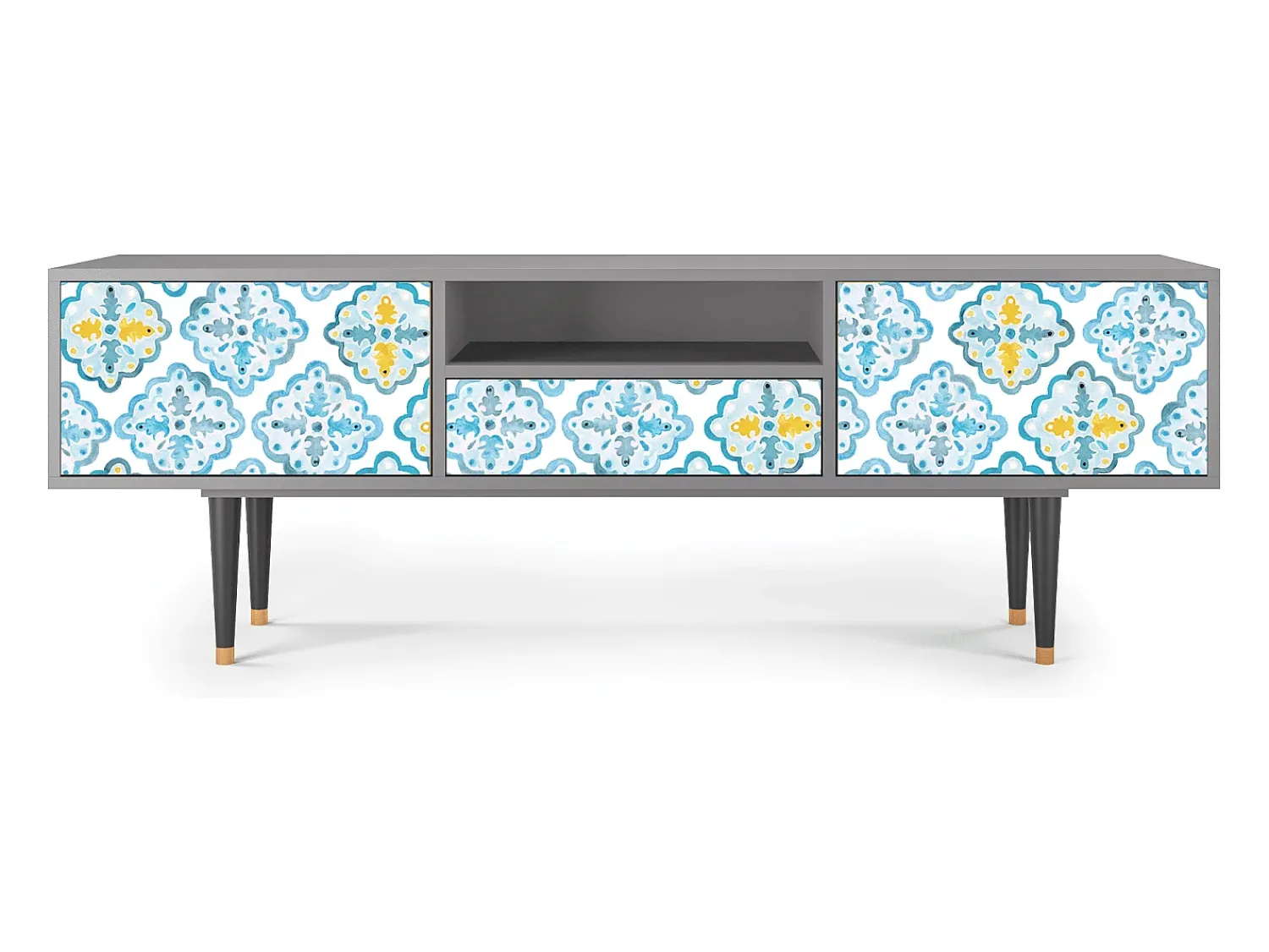 Móvel De Tv| Mueble de TV - 170х59х41 cm - T6 - Portugese tiles, Cinza Cinzento