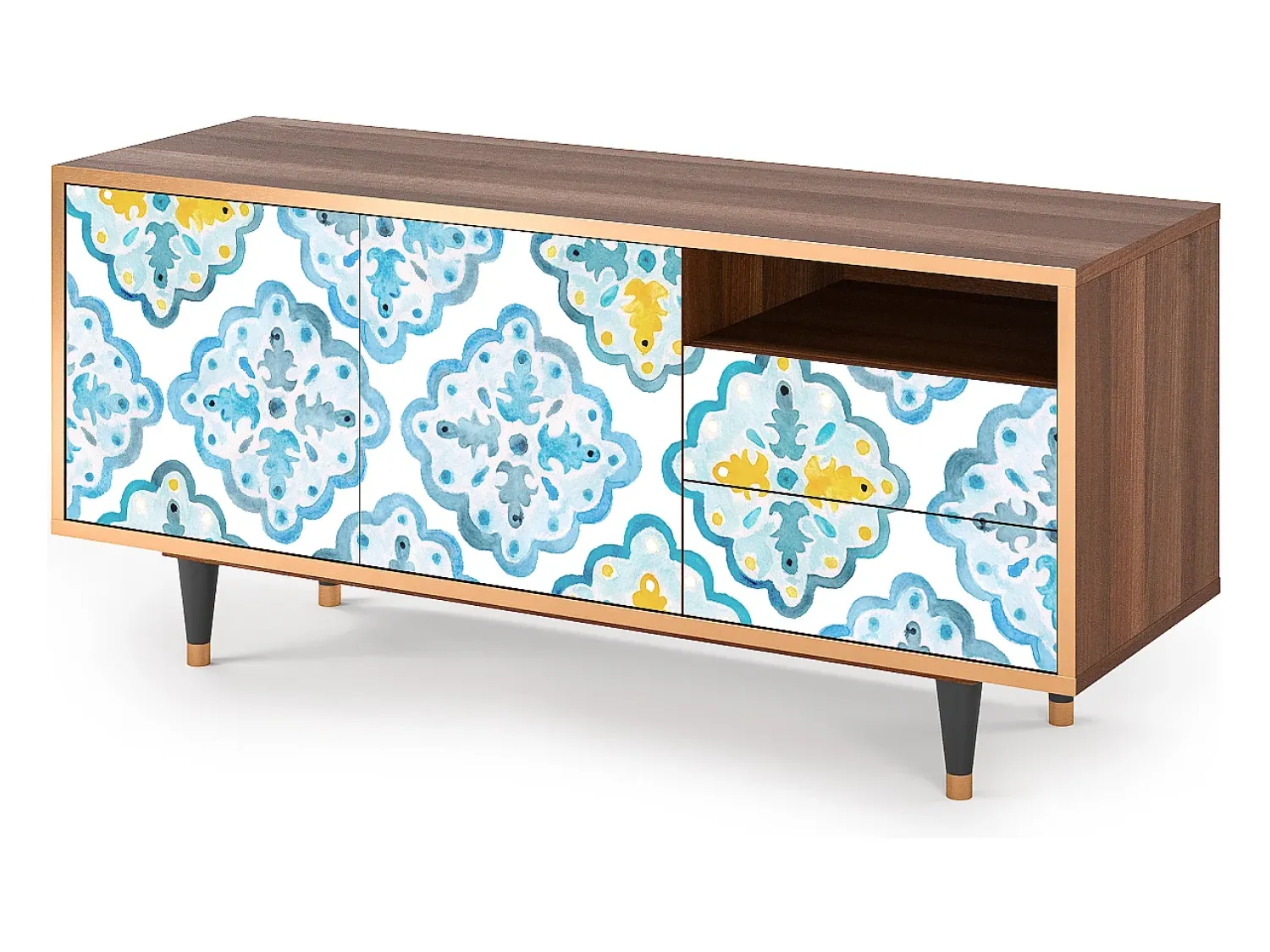 Mueble de TV - 125х56х41 cm - T7 - Portugese tiles, Nogueira^ Móvel De Tv