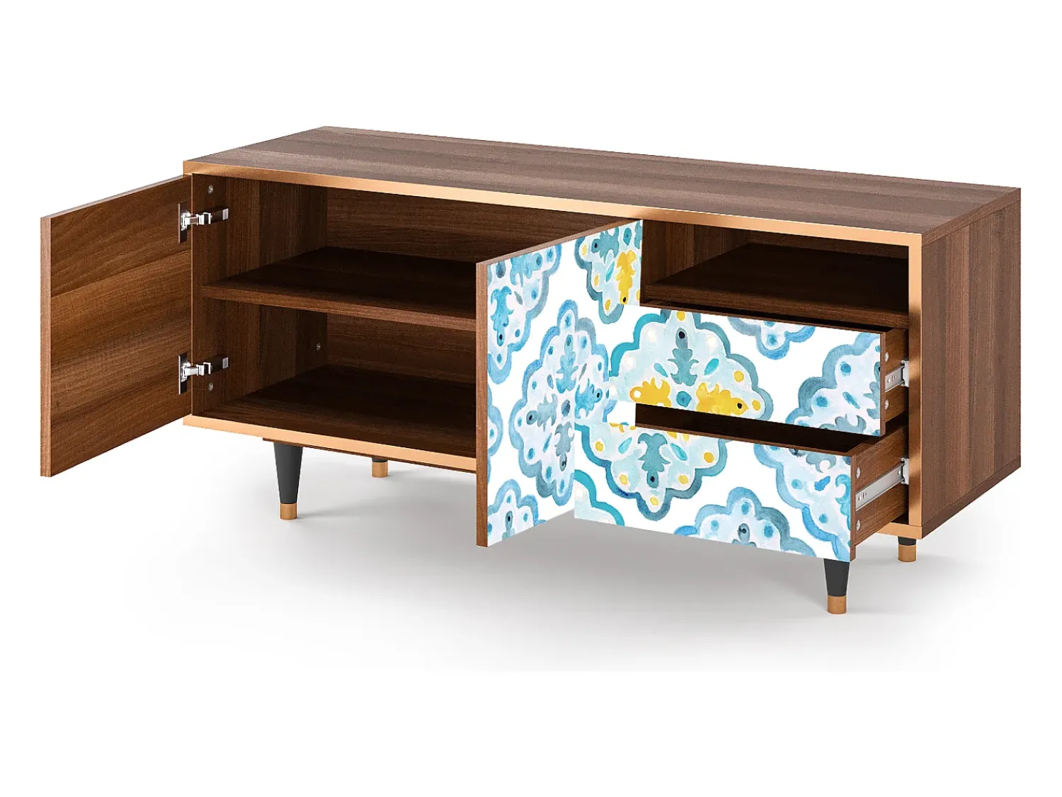 Mueble de TV - 125х56х41 cm - T7 - Portugese tiles, Nogueira^ Móvel De Tv