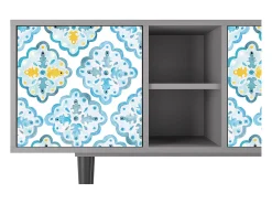 Mueble de TV - 150х69х41 cm - T5 - Portugese tiles, Cinza^ Móvel De Tv