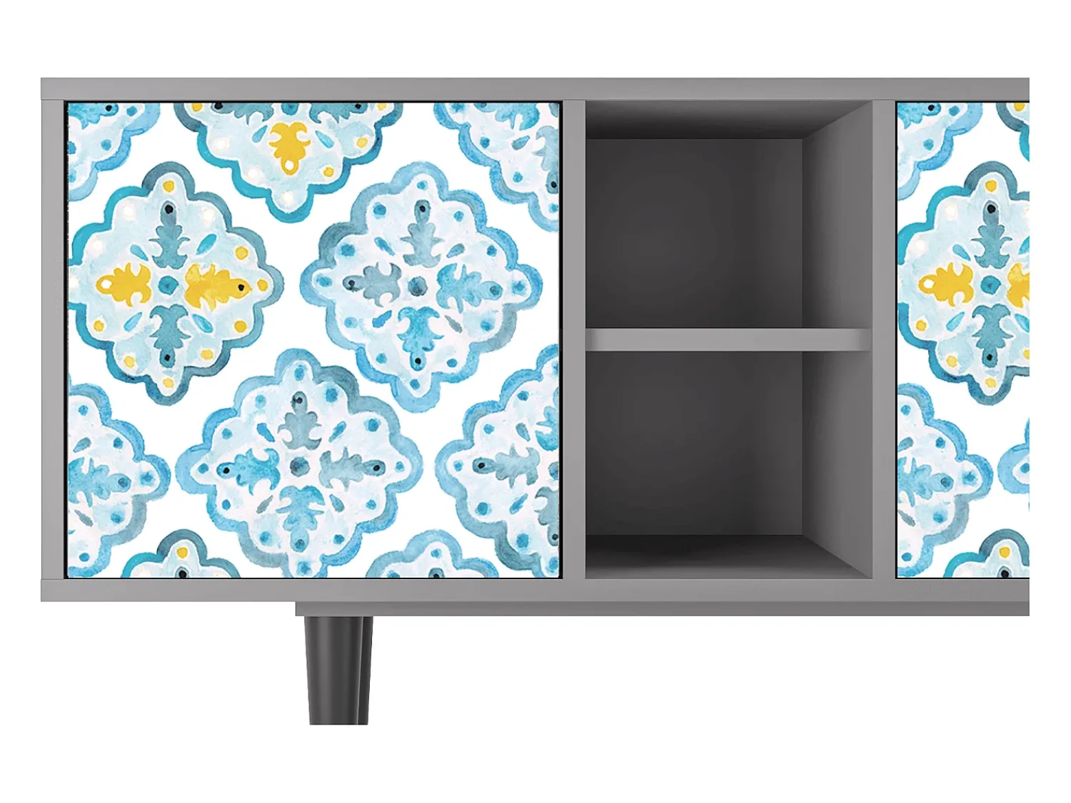 Mueble de TV - 150х69х41 cm - T5 - Portugese tiles, Cinza^ Móvel De Tv