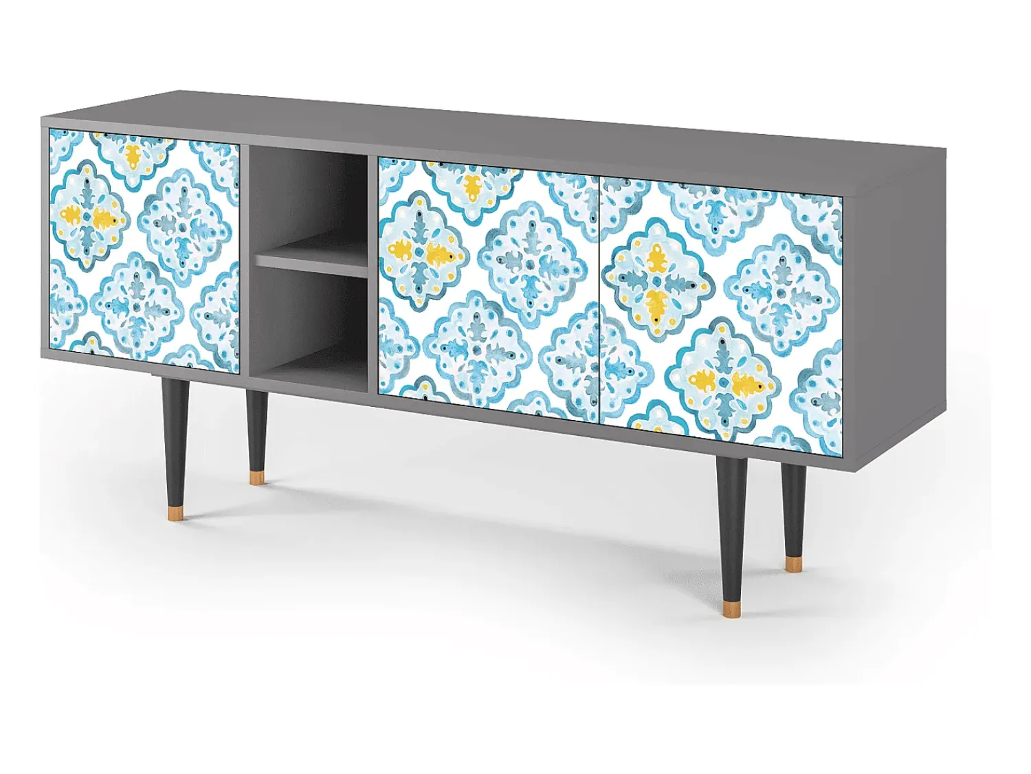Mueble de TV - 150х69х41 cm - T5 - Portugese tiles, Cinza^ Móvel De Tv