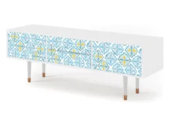 Móvel De Tv| Mueble de TV - 170х59х48 cm - T4 - Portugese tiles, Branco Bege