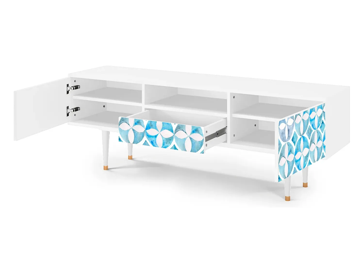 Móvel De Tv| Mueble de TV - 170х59х41 cm - T6 - Porto Mood, Branco Bege