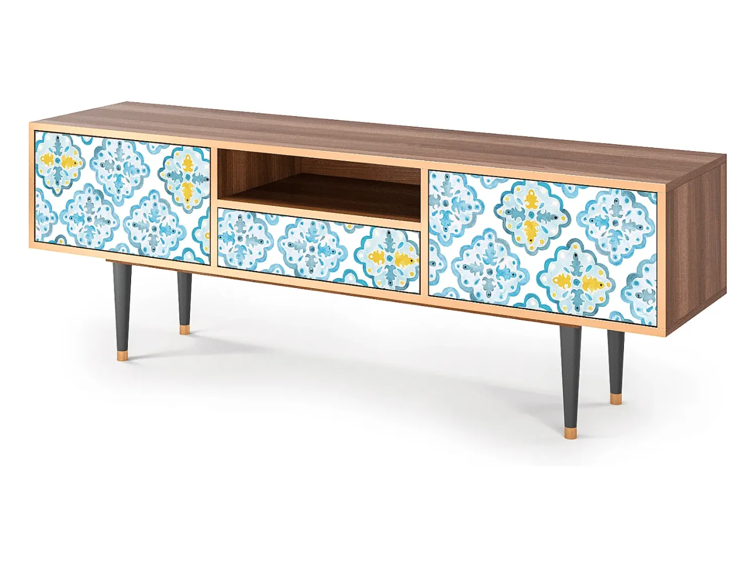 Móvel De Tv| Mueble de TV - 170х59х41 cm - T6 - Portugese tiles, Nogueira Castanho