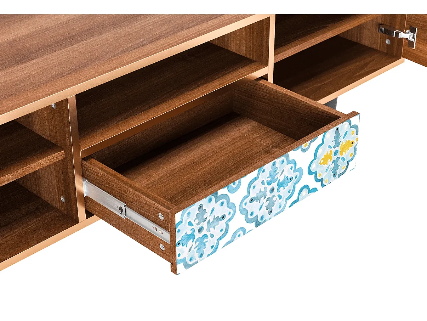 Móvel De Tv| Mueble de TV - 170х59х41 cm - T6 - Portugese tiles, Nogueira Castanho