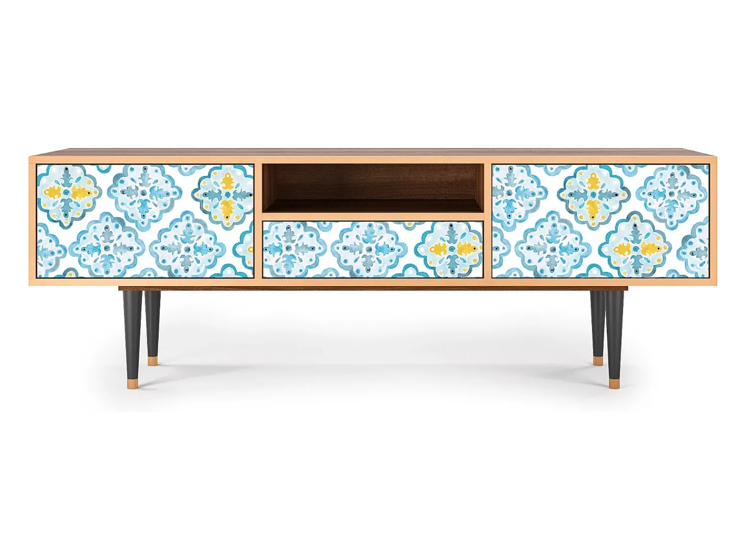 Móvel De Tv| Mueble de TV - 170х59х41 cm - T6 - Portugese tiles, Nogueira Castanho