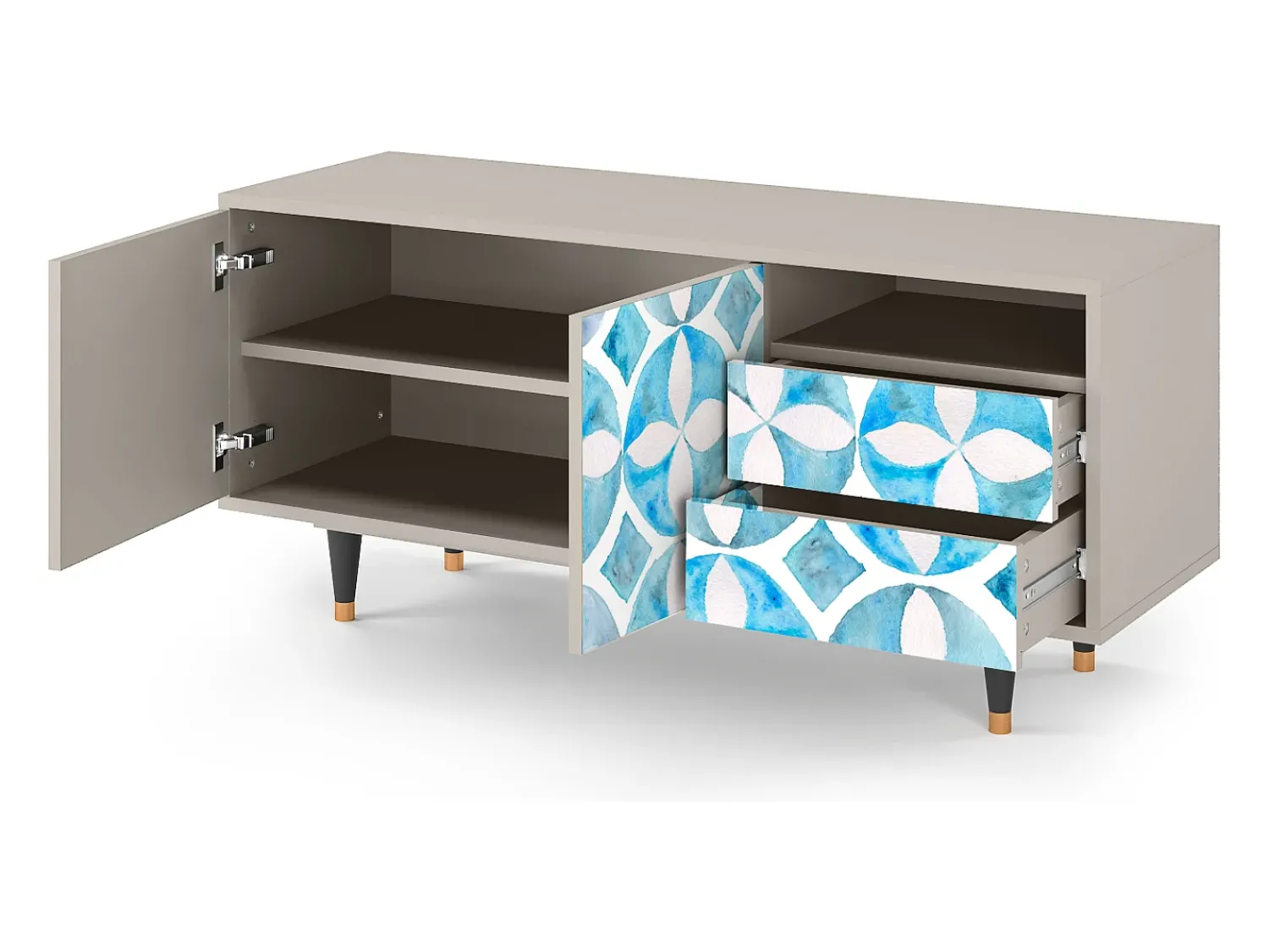 Móvel De Tv* Mueble de TV - 125х56х41 cm - T7 - Porto Mood, Areia Bege