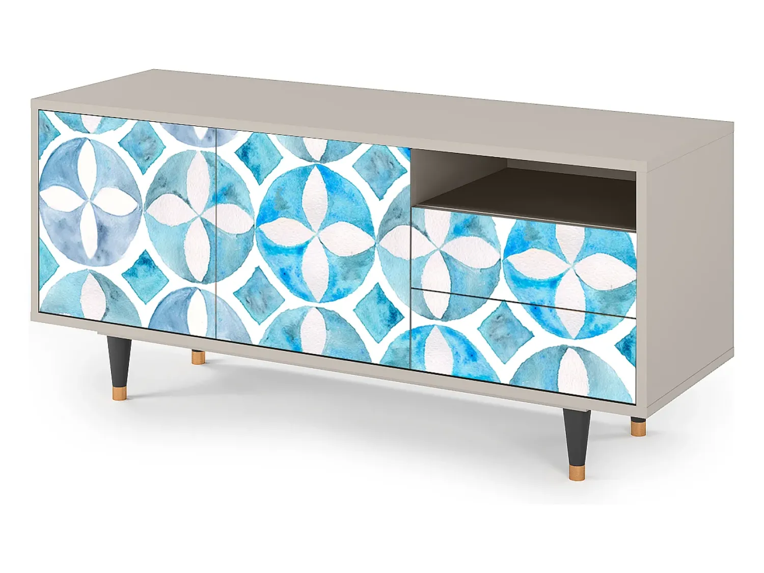 Móvel De Tv* Mueble de TV - 125х56х41 cm - T7 - Porto Mood, Areia Bege