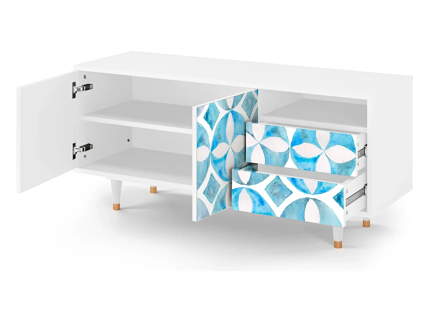 Móvel De Tv| Mueble de TV - 125х56х41 cm - T7 - Porto Mood, Branco Bege