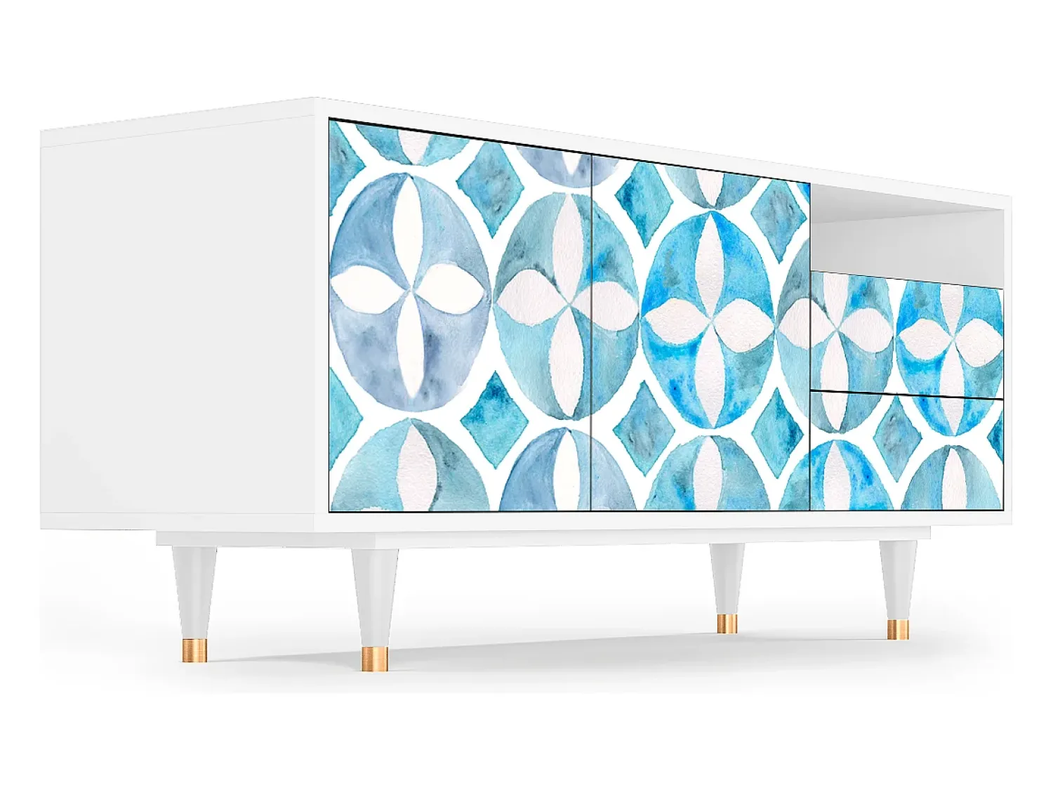 Móvel De Tv| Mueble de TV - 125х56х41 cm - T7 - Porto Mood, Branco Bege