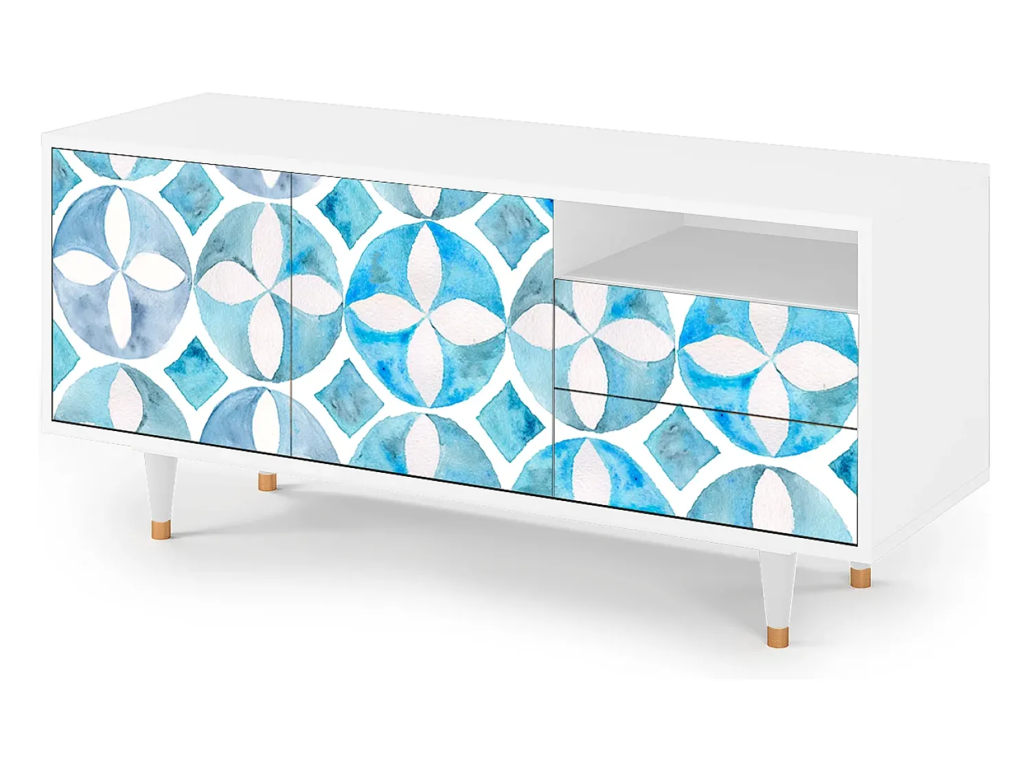 Móvel De Tv| Mueble de TV - 125х56х41 cm - T7 - Porto Mood, Branco Bege