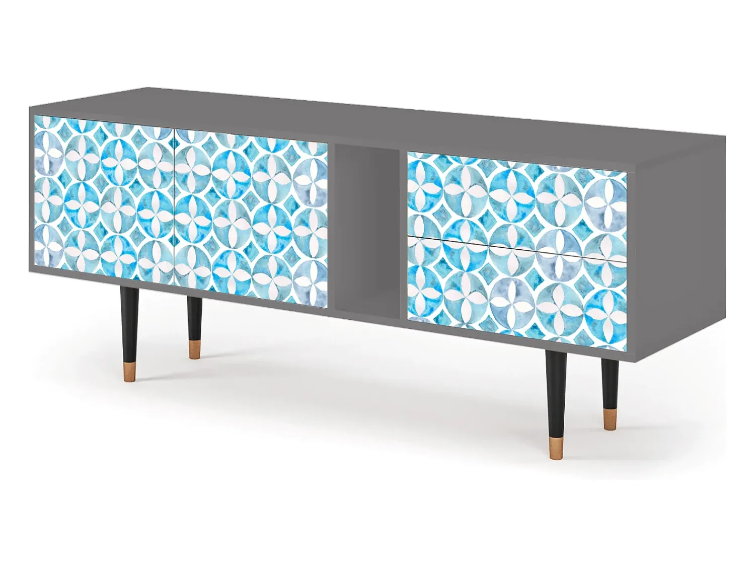 Mueble de TV - 170х69х48 cm - T1 - Porto Mood, Cinza^ Móvel De Tv