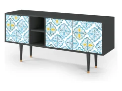 Móvel De Tv* Mueble de TV - 150х69х41 cm - T5 - Portugese tiles, Antracite Cinza antracite