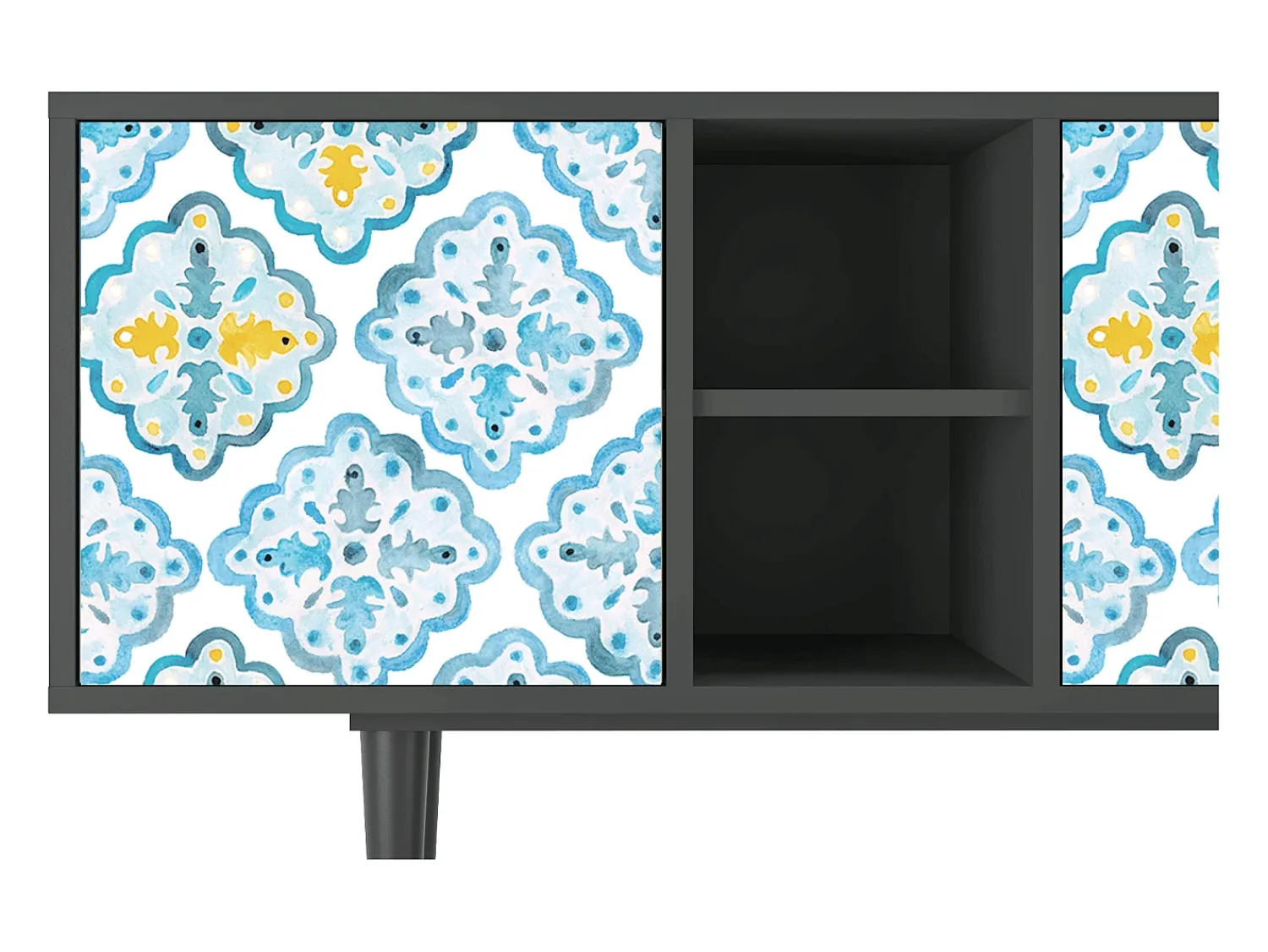 Móvel De Tv* Mueble de TV - 150х69х41 cm - T5 - Portugese tiles, Antracite Cinza antracite
